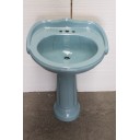 Mexican Talavera Pedestal Sink  Roman Style Azul Nube